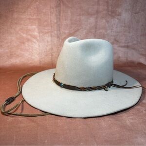 Vintage Stetson Billy the kid beige cowboy hat leather hat band turquoise 6 3/4